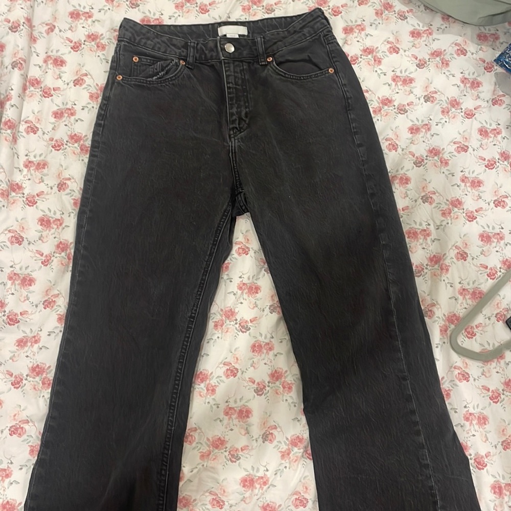 Black H&M High-Rise Staight Leg Baggy Jeans